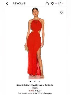 REVOLVE - Indah Neomi Cutout Maxi Dress in Caliente Red